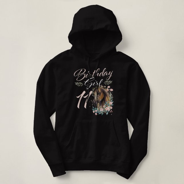 Pull À Capuche 11e anniversaire fille Horse Lover 11 ans Annivers (Design devant)