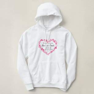 Pull À Capuche 1 Corinthiens 13:4 L'amour est patient Coeurs rose