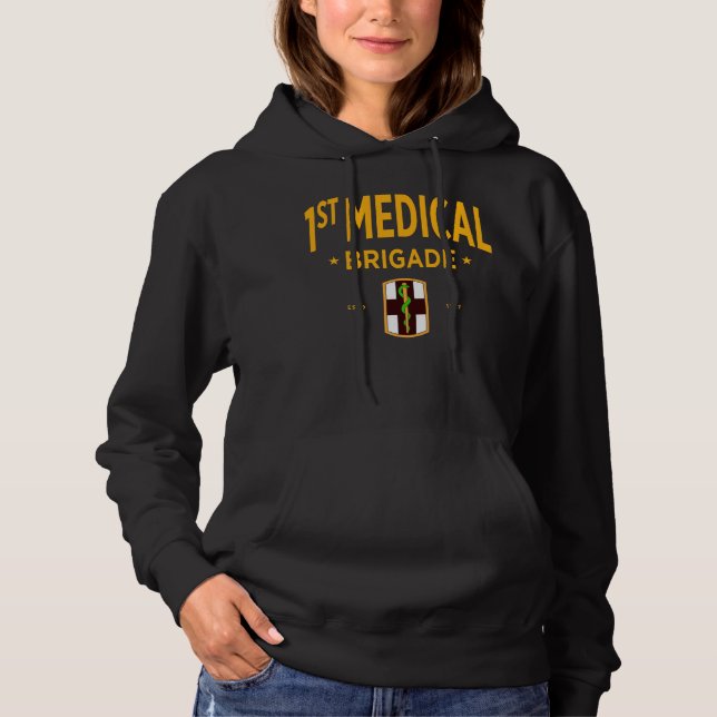 Pull À Capuche 1re Brigade Médicale - Femmes militaires américain (Devant)