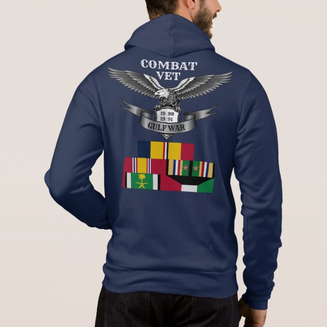 PULL À CAPUCHE 2 ÉTOILES COMBAT VET GULF (Dos)