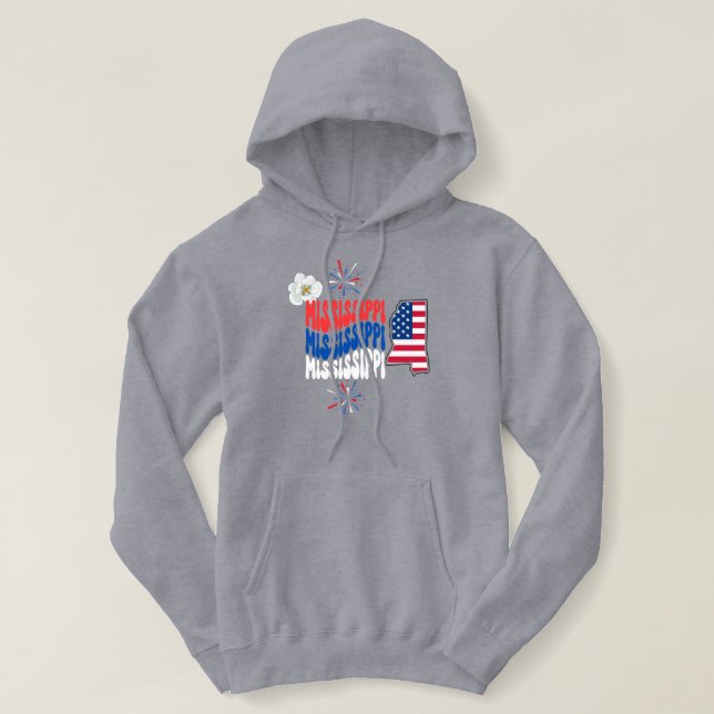 Pull À Capuche 4 juillet/été/Mississippi été (Design devant)