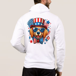 Pull À Capuche 4 juillet USA chien patriotique Jour de l'Indépend