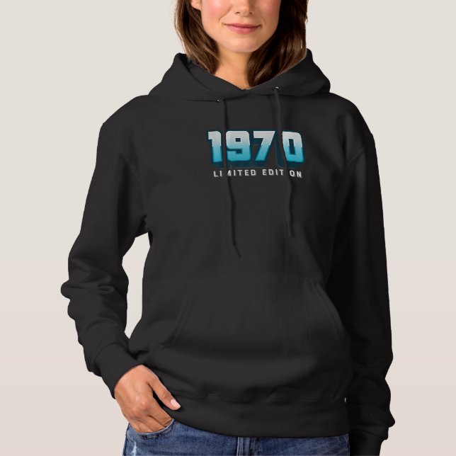 Pull À Capuche 52e anniversaire Dames Mens 52 ans 1970 14 (Devant)