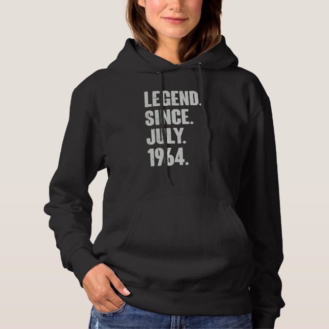 Pull À Capuche 58 Ans 58e Anniversaire Légende depuis juillet 196 (Devant)
