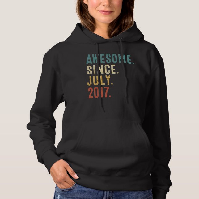 Pull À Capuche 5 Ans Awesome depuis Juillet 2017 5e Anniversaire (Devant)