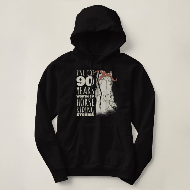 Pull À Capuche 90e anniversaire 90 - 90 ans Rider Cheval T- (Design devant)