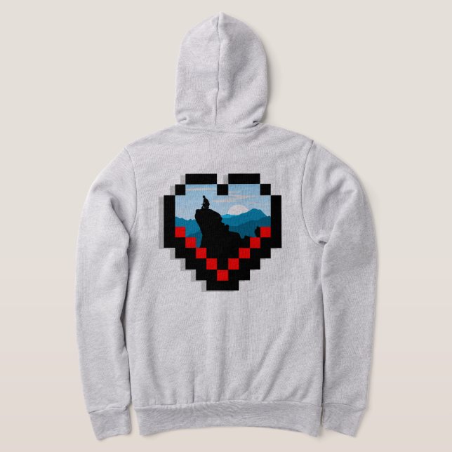 Pull À Capuche A lone figure sitting on a mountain peak at sunris (Couchage Retour)