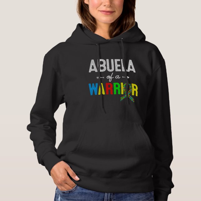Pull À Capuche Abuela D'Un Guerrier Sensibilisation sur l'autisme (Devant)