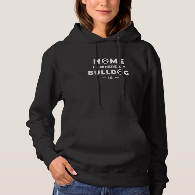 Pull À Capuche Accueil Mon Bulldog Est Anglais Américain Français (Devant)