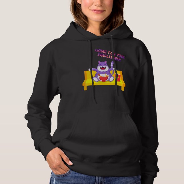 Pull À Capuche Accueil Pour Les Pawlidays Chat Humoristique (Devant)