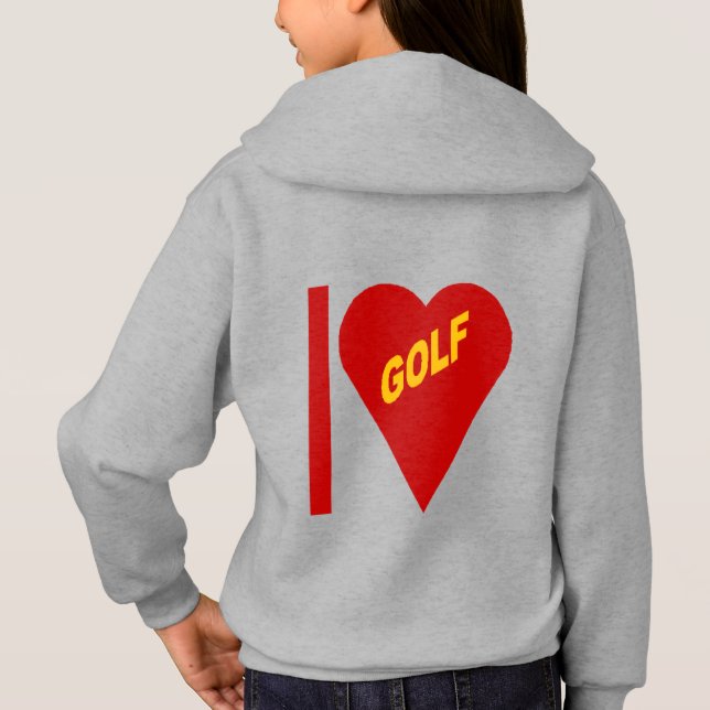 Pull à capuche acier dos filles  I LOVE GOLF (Dos)