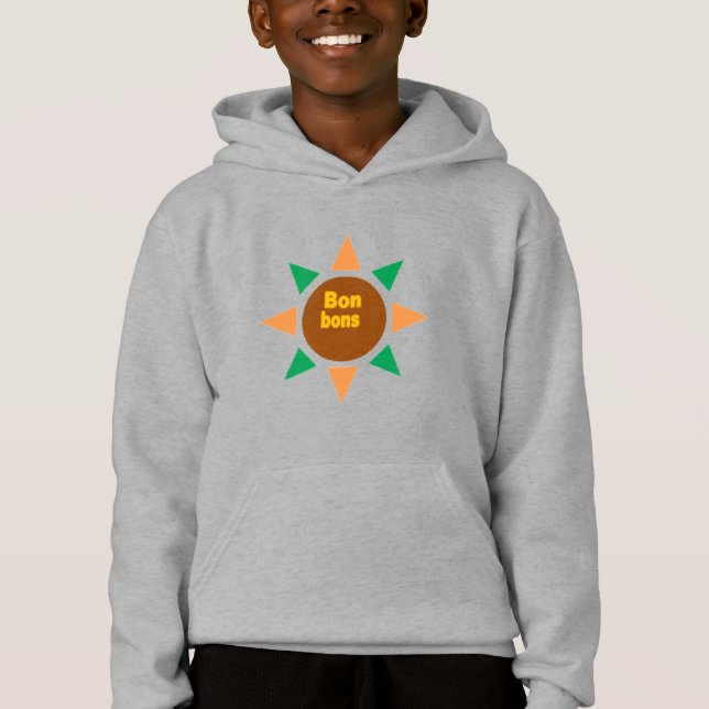 Pull à capuche acier enfants DESIGN BONBONS (Devant)