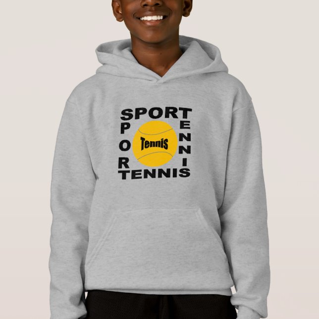 Pull à capuche acier enfants  DESIGN  SPORT TENNIS (Devant)