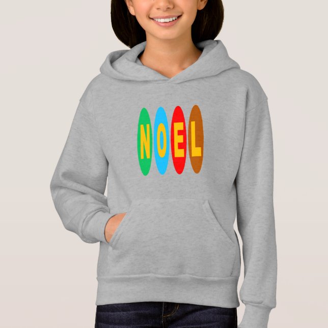 Pull à capuche acier filles  NOEL  BONBONS  (Devant)