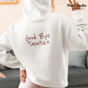 Pull À Capuche Adieu 20s Minimaliste Féminin Typographie Moderne