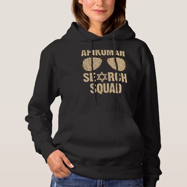 Pull À Capuche Afikoman Recherche Squad Pâque Seder Lunettes de s (Devant)