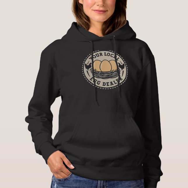 Pull À Capuche Agritourisme OEufs frais Ferme amusante, votre con (Devant)