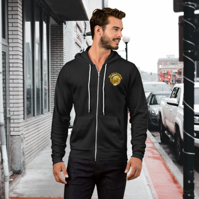 Pull À Capuche Aigle Emblème Or Drapeau USA | DD 214 Alumni Noir (Créateur téléchargé)