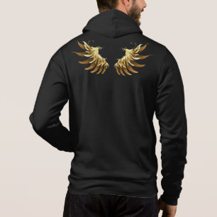 Pull À Capuche Ailes d'Ange d'or sur arrière - plan noir