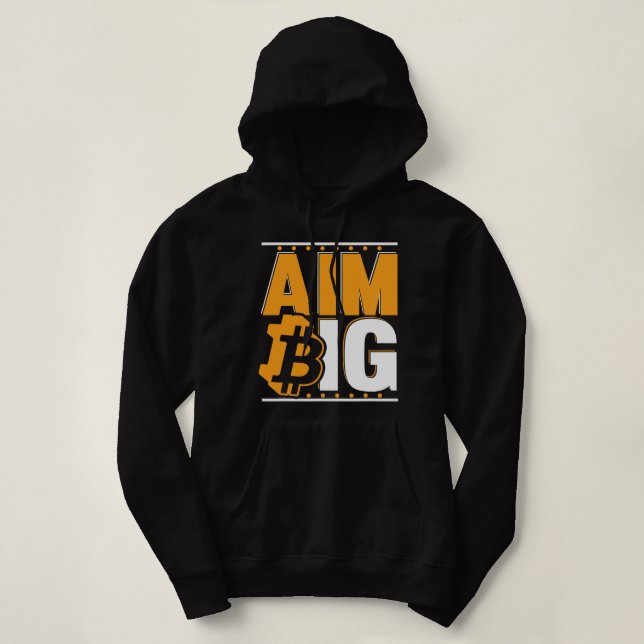 Pull À Capuche Aim Big Crypto Cryptomonnaie Blockchains Bitcoin (Design devant)