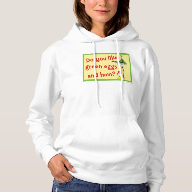 Pull À Capuche Aimes-tu les œufs verts et le jambon ? (Devant)