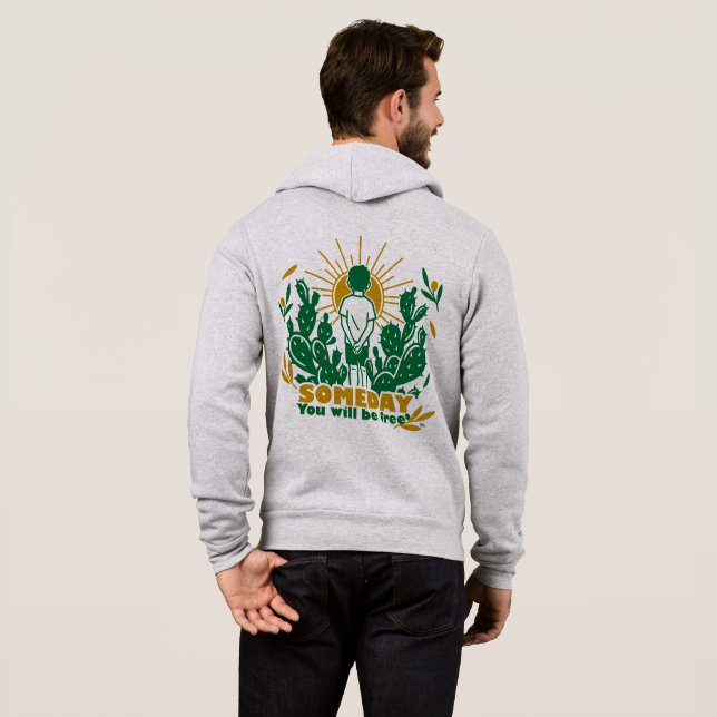 Pull À Capuche Aimez la Palestine Handala Un jour vous serez libr (Dos entier)