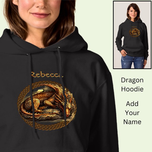 Pull À Capuche Ajouter un nom Repose du dragon Brown (Créateur téléchargé)