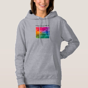 Pull À Capuche Ajouter un texte ou un nom Logo Femme Gris Double