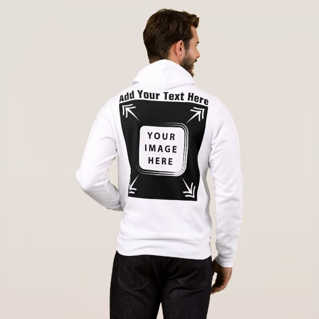 Pull À Capuche Ajouter un texte photo Modèle personnalisé face ar (Dos entier)