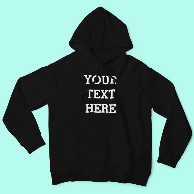 Pull À Capuche Ajouter votre propre texte personnalisé ici noir e (Créateur téléchargé)