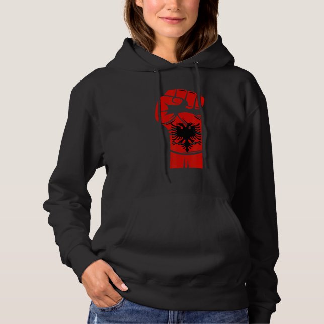 Pull À Capuche Albanie Drapeau tatouage (Devant)