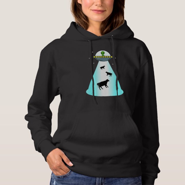 Pull À Capuche Alien Ufo Enlèvement de vache Extraterrestre (Devant)