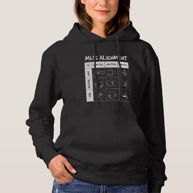 Pull À Capuche Alignement Mug Funny Geeky Nerdy Rpg Gamer Teacoff (Devant)