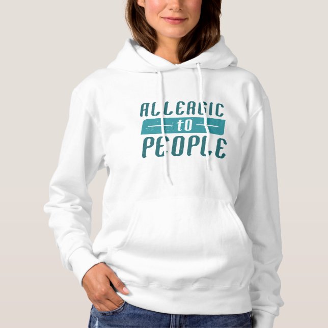 Pull À Capuche Allergie Aux Gens (Devant)