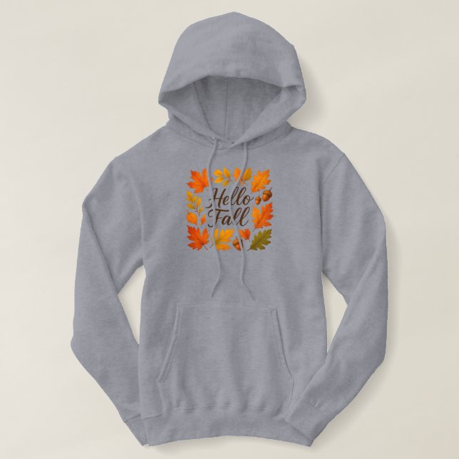 Pull À Capuche Allo Feuilles et glaces automnales (Design devant)
