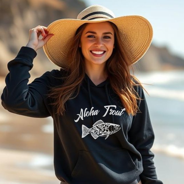Pull À Capuche Aloha Trout-Hawaiian (Aloha Trout-Hawaiian Hoodie-Summer Hoodie- Beach Hoodie-Fisherman Core-Tropical fish)