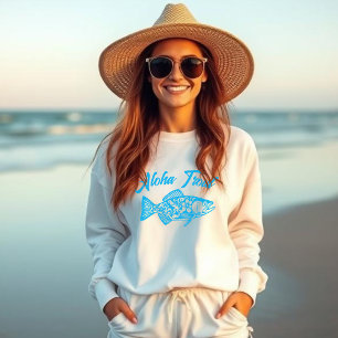 Pull À Capuche Aloha Trout-Hawaiian-Fisherman Core-Blue