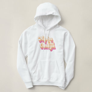 Pull À Capuche Alpha Chi Omega Écriture Groovy