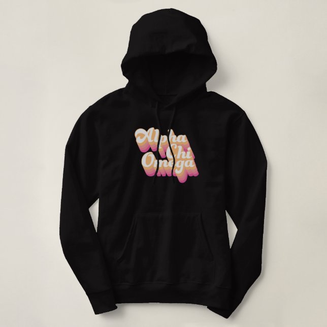 Pull À Capuche Alpha Chi Omega| Script Super (Design devant)