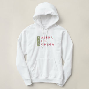 Pull À Capuche Alpha logo empilé par   d'Omega de Chi