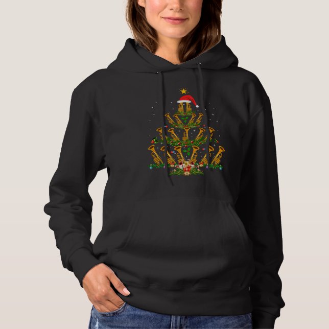 Pull À Capuche Amant Trompette de trompette Xmas Éclairage Trompe (Devant)