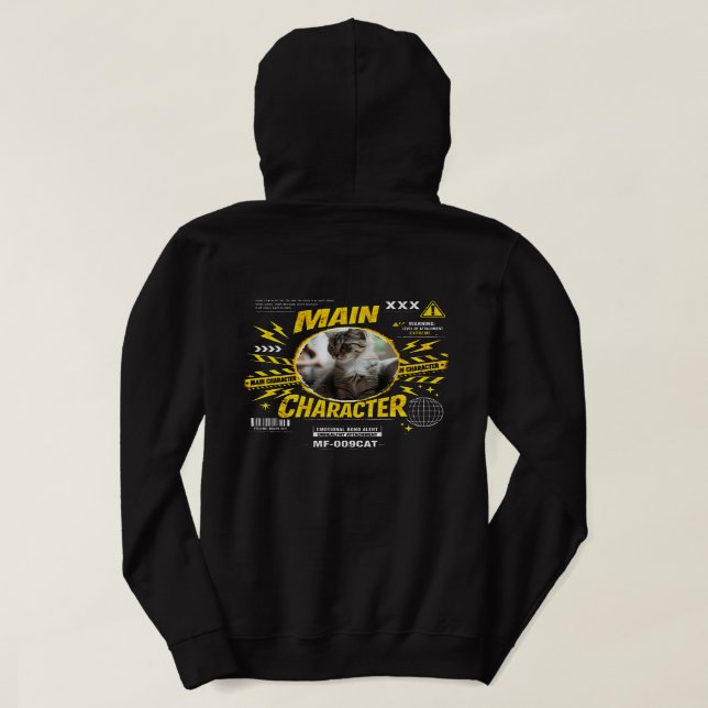 Pull À Capuche Amateurs de chats Personnalisés Drôles de Personna (Design dos)
