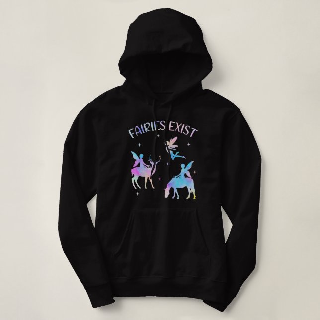 Pull À Capuche Amateurs de fées dire elfe magique fée conte aquar (Design devant)
