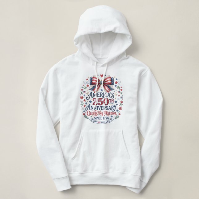 Pull À Capuche America 250e Anniversaire Préparatoire Coquette No (Design devant)