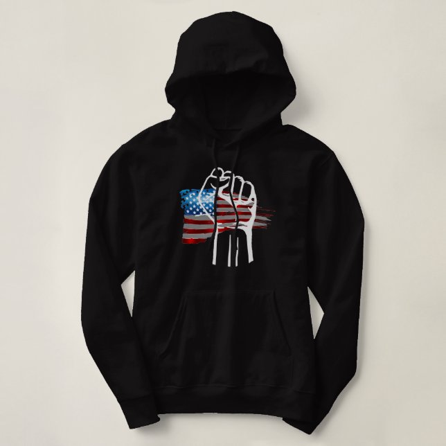 Pull À Capuche AMÉRICAIN FIER - blc  (Design devant)