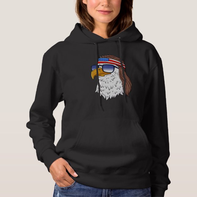 Pull À Capuche American Bald Eagle Mullet 4 juillet Usa Patrio (Devant)
