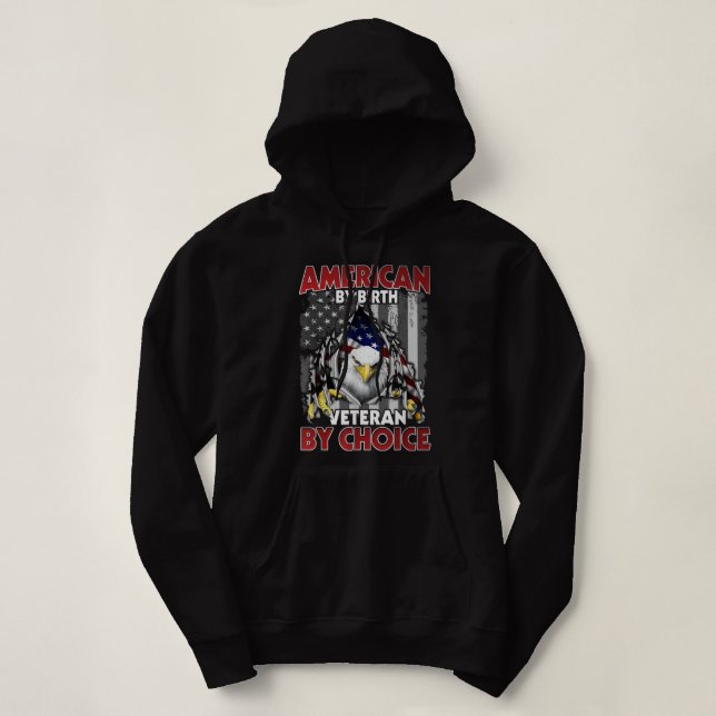 Pull À Capuche American By Birth Vétérinaire Par Choice Eagle Ame (Design devant)
