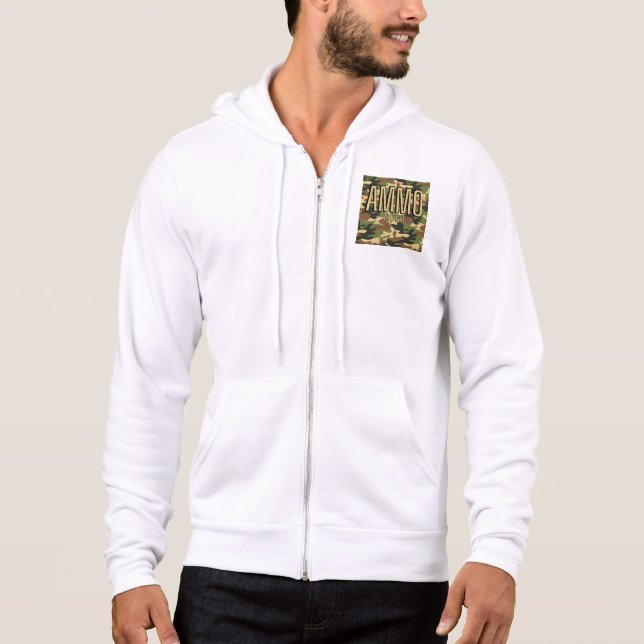 Pull À Capuche AMMO Vêtements Armée classique Imprimer Full-Zip H (Devant)