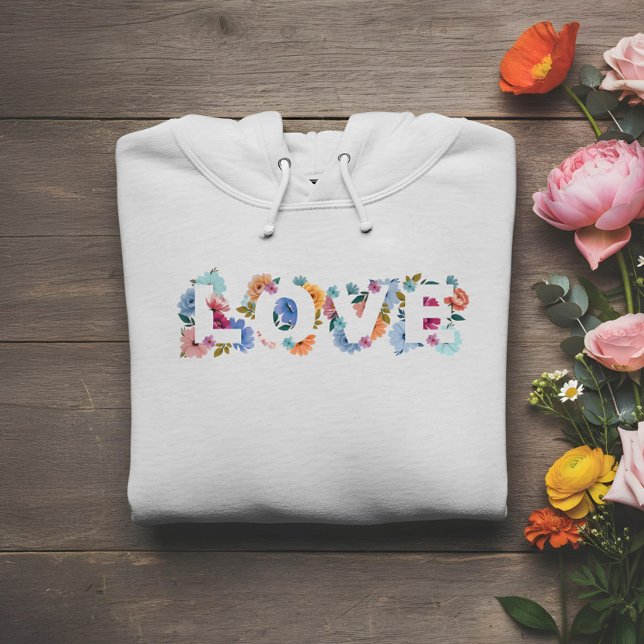 Pull À Capuche Amour de Fleur Botanique Fleur de Cœur Floral (Floral Blossom Love Botanical Flower Heart Hoodie)