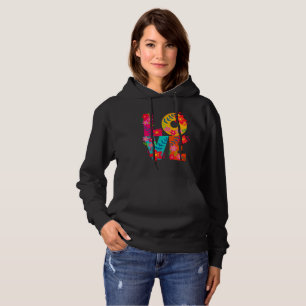 Pull À Capuche AMOUR en pleine floraison : Typographie florale Co